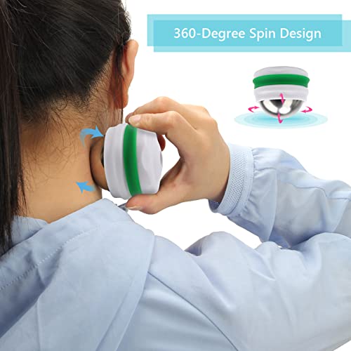 AHIER Cold Massage Roller Ball, Cold Therapy Relief, Free Rolling Removable Gel Ball Deep Tissue Massage Pain Relief, Great Tool for Back/Neck Pain, Muscles Recovery and Inflammation - color: Green White