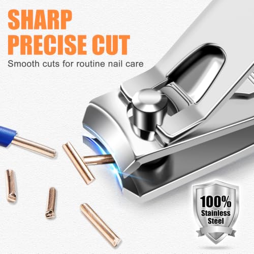 DRMODE Finger Nail Clippers Adult - 8 Pack Nail Clippers Bulk for Men Women Sharp Travel Toenail Clippers and Fingernail Clipper Set Curved Cutter Trimmer with Nail File - style: 8 Pack -Silver