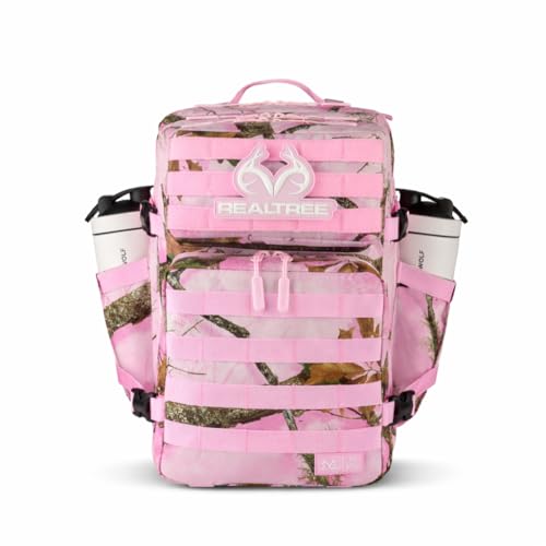 WOLFpak 35L Athletic Gym Backpack - Durable 1000D Waterproof Oxford Material with MOLLE Webbing, Laptop Pocket - color: Realtree Apx Flushing Pink