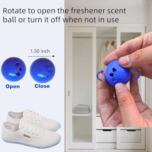Sneaker Deodorizer Balls Household Deodorizer Strong Essential Oil Odor Eliminator Balls for Shoes, Gym Bags, Lockers & Drawers Closet Air Freshener Closet 6 Pack (Linen)