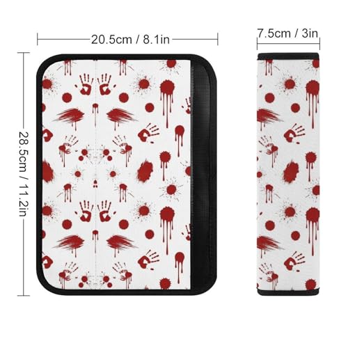 Universal Soft and Comfortable Seat Belt Cover for Adult Use, Stroller Pushchair High Chair, 2 Pack Halloween Zomie Blood Scary Shoulder Harness Cover - color: Pattern 849