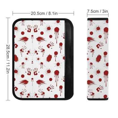 Universal Soft and Comfortable Seat Belt Cover for Adult Use, Stroller Pushchair High Chair, 2 Pack Halloween Zomie Blood Scary Shoulder Harness Cover - color: Pattern 849