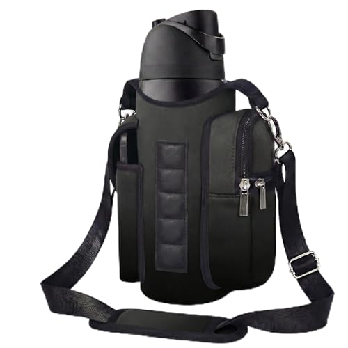 AUPET Magnetic Gym Bag for Men & Women, Small Gym Bag Organizer, Crossbody Magnets Gym Water Bottle Bag Holder Carrier Fits for 18-40oz Owala Yeti Hydro Flask, Workout Pouch for Phone, Keys & Wallet - color: gradient charcoal_black
