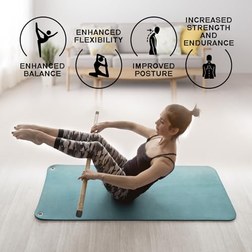 RitFit 5ft Natural Bamboo Yoga Stick, Exercise Stick, Stretching Stick, Versatile Tool for Yoga Practice, Stretching, Flexibility
