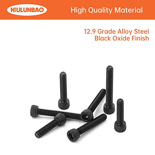 M5 x 20mm 25mm 30mm 35mm 40mm Hex Socket Head Cap Screws Bolts, 12.9 Grade Alloy Steel, Black Oxide Finish, Allen Hex Drive, Metric Machine Fully Threaded, Assortment Kit 50PCS - size: M5 x 20/25/30/35/40mm (50PCS)
