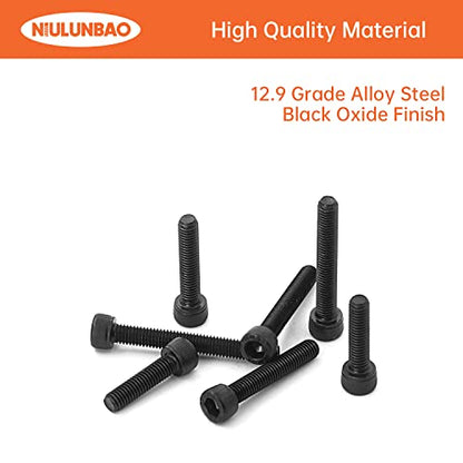 M5 x 20mm 25mm 30mm 35mm 40mm Hex Socket Head Cap Screws Bolts, 12.9 Grade Alloy Steel, Black Oxide Finish, Allen Hex Drive, Metric Machine Fully Threaded, Assortment Kit 50PCS - size: M5 x 20/25/30/35/40mm (50PCS)