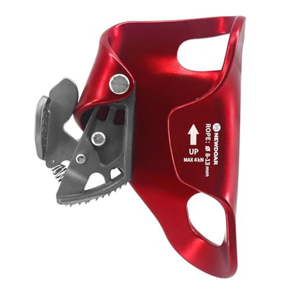 NewDoar Rock Climbing Chest Ascender Abdominal for Vertical Rope Climbing CE Certified Rope Clamp for 8~13MM Rope - color: Red