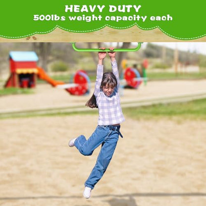 SELEWARE 42" Green Metal Playground Handles Playset Grab Bars Ladder Handle | 500LB 2Pcs Heavy Duty Steel Kids Playground Handles for Indoor/Outdoor Ladder Handrail Swing Set Treehouse Rock Climbing Wall - color: E: 42"-2 Pcs-green