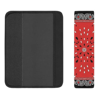 2PCS Red Paisley Bandana Seat Belt Cover Breathable Automotive Seat Belt Protector for Adult Use, Most Cars, Pressure Relief - color: Pattern 815