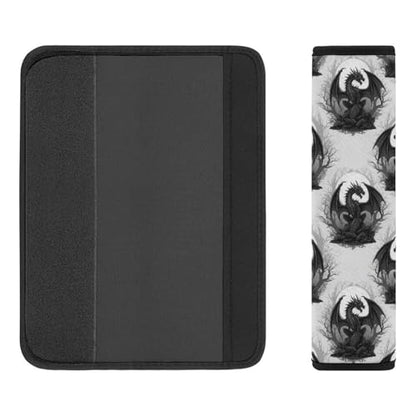 2PCS Black Dragon Cool Seat Belt Cover Breathable Seat Belt Cushion for Adults and Children, All Vehicles, Comfortable Driving - color: Pattern 1242