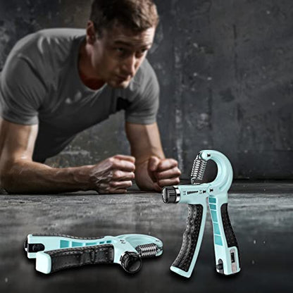 KDG Hand Grip Strengthener 2 Pack Adjustable Resistance 10-130 lbs Forearm Exerciser，Grip Strength Trainer for Muscle Building and Injury Recovery for Athletes - color: Deep Blue