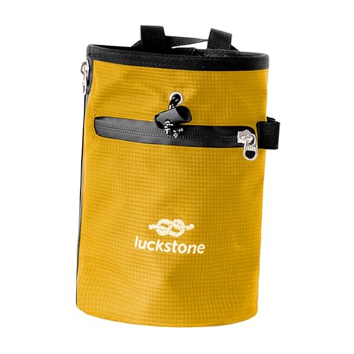 Chalk Bag Storage Pouch Drawstring Closure Practical Chalk Carrier Bag Waist Belt for Pole Dancing Weightlifting Gym Sports, Yellow