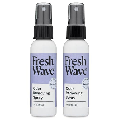 Fresh Wave Odor Eliminator Room Spray, 2 oz Travel Size, 2-Pack, Lavender | Plant oil formula with lime, pine needle, and cedarwood, Neutralizes air and fabric odors, Non-hazardous, Pet-safe - size: 2 Fl Oz (Pack of 2)