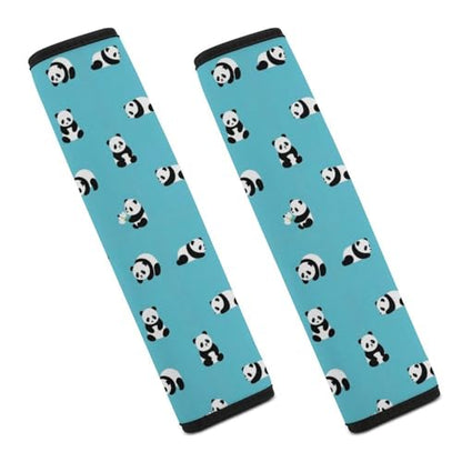 2 Pack Cute Panda Seat Belt Shoulder Pad Universal Fit Harness Pads Strap for Kids, Car Seats Pushchair Strollers High Chair Pushchair, Shock Absorption - color: Pattern 168