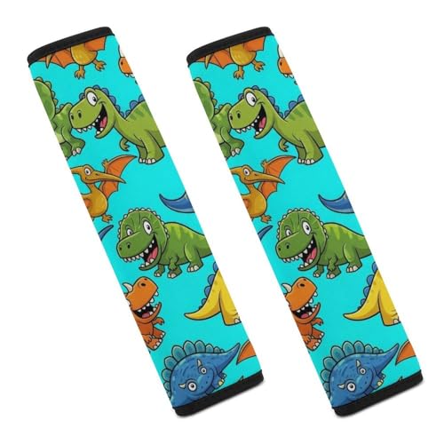 Universal Soft and Comfortable Seat Belt Shoulder Pad for Adult Use, Most Cars, 1 Pair Dinosaurs Harness Pads Strap Anti-Slip Pad - color: Pattern 1087