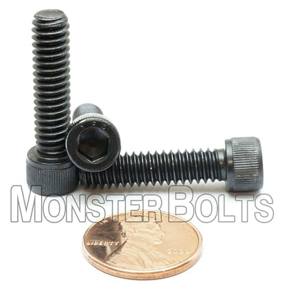 MonsterBolts - 1/4"-20 x 1 Socket Head Screws, ASTM A574, Alloy Steel, Black Oxide, 10 Pack - size: 1 In. (1")