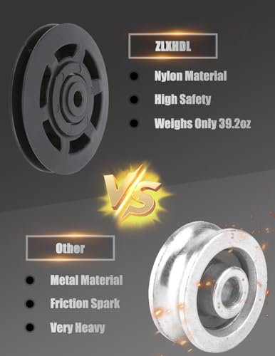 Replacement Pulley for Gym Equipment (10PCS),3.7in Nylon Bearing Wheel with Iron Core,Smooth Cable Machine Pulley System