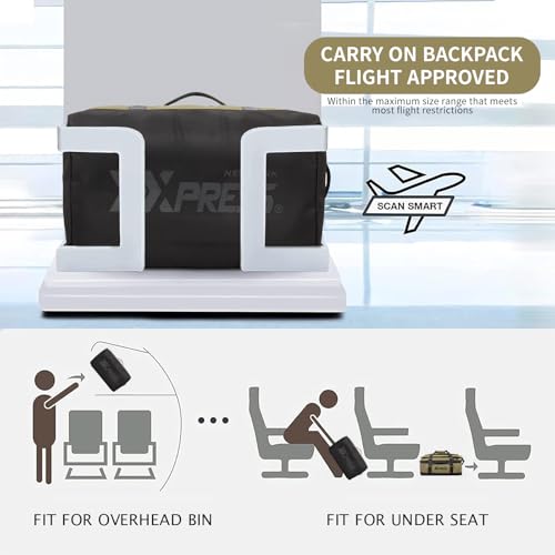 2-in-1 Carry-on Backpack for Men Women 40L Sports Gym Bag with Backpack Straps,Water Resistant,for Travel/Gym（20in,Green） - color: 20in-green