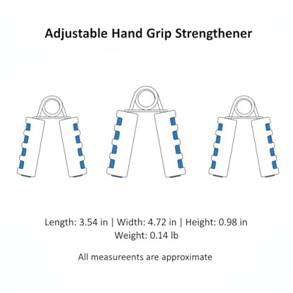 Adjustable Hand Grip Strengthener with Ergonomic TPE Foam Handles for Forearm & Finger Exercise - color: Black