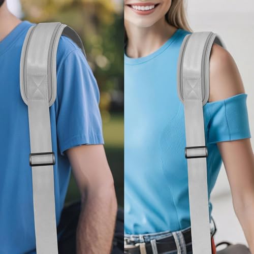 ZINZ 75" Shoulder Strap with Fixed Pad and Dual Balanced Buckles，Gray - color: Gray