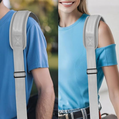 ZINZ 75" Shoulder Strap with Fixed Pad and Dual Balanced Buckles，Gray - color: Gray