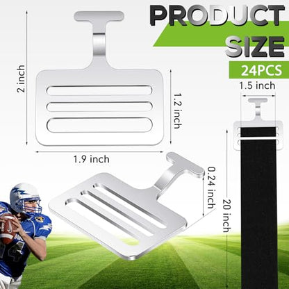 Fabbay Shoulder Pad T Hook with Elastic Strap,Include Silver Metallic Football T Hook for Youth Adult Football Shoulder Pad Straps - size: 1.5 Inch