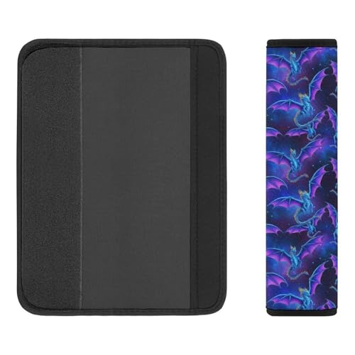 2PCS Soft Padded Car Seat Straps Shoulder Pads for Adult Use, Most Cars, Purple Dragon Arts Shoulder Protector, Shock Absorption - color: Pattern 558