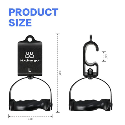 HXD-ERGO Rotating Pull-Up Handles-Ergonomic Exercise Handle for LAT Pulldown Attachments/Seated Rows/Barbell Handles -Quick Attachment to Bar for Strength Training Workout - color: Black