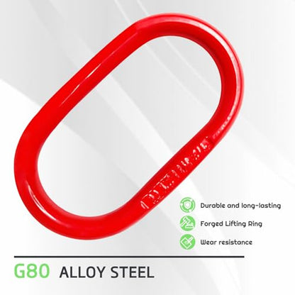 Two Leg Bridle Web Sling 7ft 4409lbs Lifting Slings with G80 Alloy Steel Grab Hooks Lifting Straps for Hoist Safe Towing and Handling of Cargo - size: 4409 lb / 7 ft