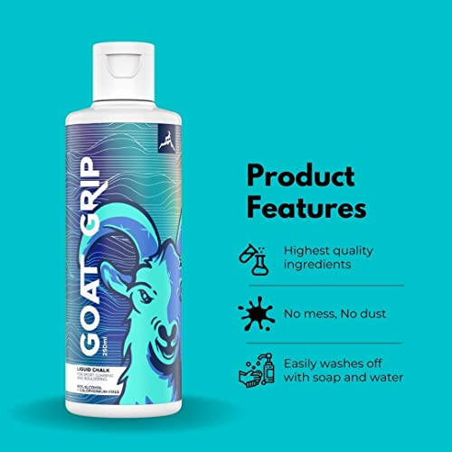 Premium Liquid Chalk - Mess Free - Quick Dry - Professional Hand Grip for Rock Climbing, Gym, Weightlifting, Gymnastics - 250 ml