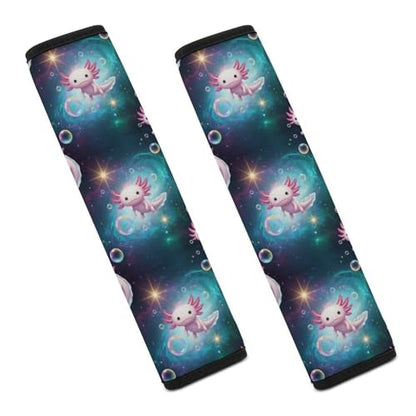 Universal Fit Seat Belt Cover for Adult Use, Stroller Pushchair High Chair, 2PCS Animal Galaxy Cute Kawaii Axolotl Harness Pads Strap Shock Absorption - color: Pattern 761