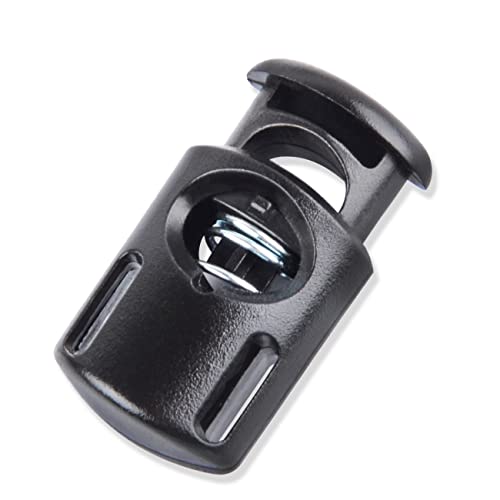 DYZD Plastic Cord Locks End Spring Stop Toggle Stoppers Multi-Colour (10PCS, Black) - color: Black