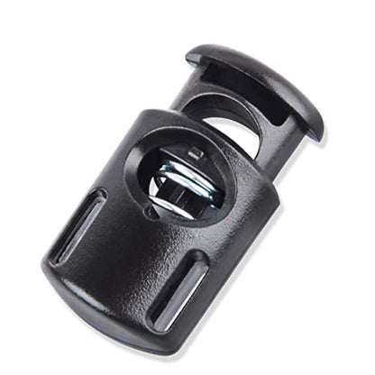 DYZD Plastic Cord Locks End Spring Stop Toggle Stoppers Multi-Colour (10PCS, Black) - color: Black