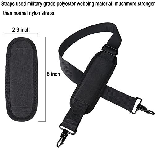 Shoulder Strap 56 Inch, Universal Adjustable Shoulder Belt Replacement Laptop Bag Shoulder Strap with Metal Hooks for Briefcase, Laptop Messenger Crossbody Bag, Luggage Duffel Camera, Black