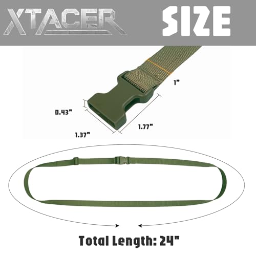 XTACER 1 Inch Molle Backpack Accessory Strap Luggage Straps Cover Strap Sleeping Bag Strap with Buckle (Green, 24in) - color: GREEN, size: 24 Inches
