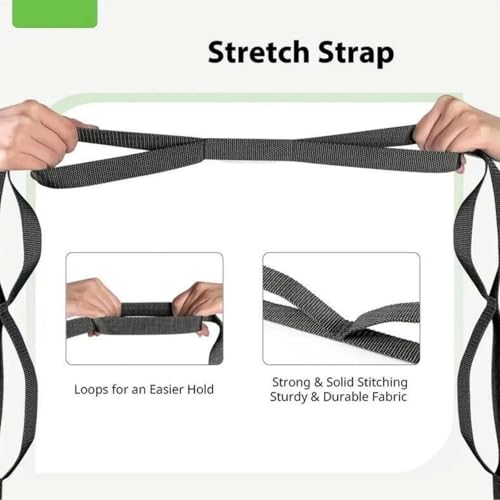 Stretching Strap Yoga Strap for Home Workout, Exercise, Pilates and Gymnastics, 10 Loops Non-Elastic Stretch Bands with Aesthetic Packaging for Women & Men - color: Purple