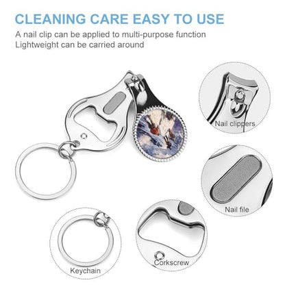 Climber Climb Climbing to The Top Portable Nail Clippers Bottle Opener with Keychain Toenail Fingernail Scissors