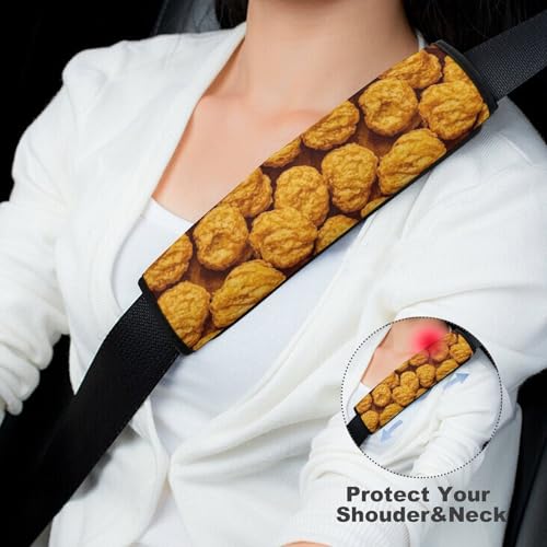 Universal Fit Car Seat Belt Pad for Elderly Support, All Vehicles, 2 Piece Food Chicken Nuggets Automotive Seat Belt Protector Pressure Relief - color: Pattern 924