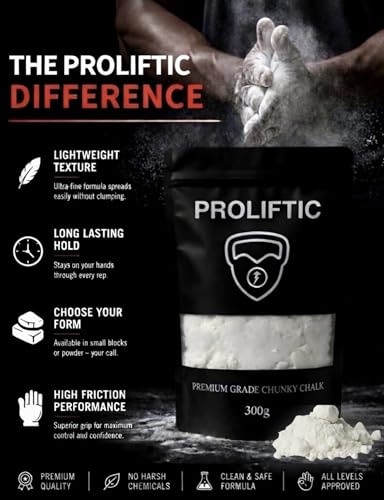 Premium Chunky Gym Chalk, 300g – No-Slip Grip for Weightlifting, HYROX, Calisthenics, Dancing, Climbing & Gymnastics – Lightweight Feel, Lasting Grip, Sweat Resistant