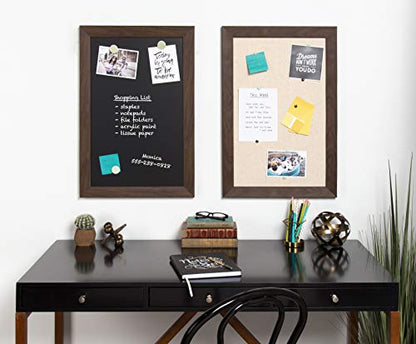 DesignOvation Beatrice Framed Linen Fabric Pinboard, 18x27, Walnut Brown - color: Walnut Brown, size: 18" x 1"