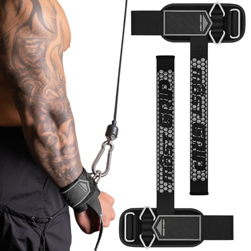 Drip Glue Non-Slip Wrist Straps for Weightlifting, 2-in-1 Lifting Straps with D Rings for Cable Machine Workout, 10mm Neoprene Padded Wrist Wraps for Weight Lifting Deadlift - color: Black-Gray, size: M (6.3-8.3Inch)