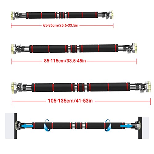 Pull Up Bar for Doorway, Chin up Bar No Screw Multifunctional Locking Chin Up Bar 26-33 Inch Adjustable Width Horizontal Bars for Home Gym Exercise - size: 105-135cm(41-53in)