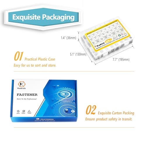 Kadrick 304 Stainless Steel Screws,920Pcs Machine Screw Assortment,#4-40#6-32#8-32#10-24 Assorted Phillips Pan Head SAE Screws Nuts & Washers Set,Bolts and Nuts Kit - size: SS #4-#10 920Pcs