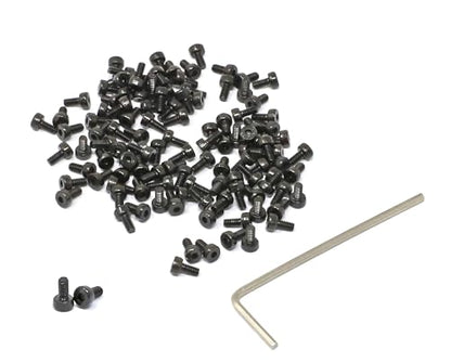 iexcell 100 Pcs M2 x 4mm Thread Pitch 0.4 mm Alloy Steel 12.9 Grade Hex Socket Head Cap Screws Bolts Kit, Black Oxide Finish - size: M2 x 4mm