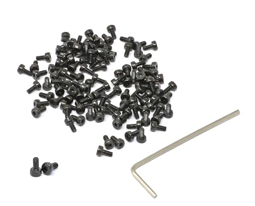iexcell 100 Pcs M2 x 4mm Thread Pitch 0.4 mm Alloy Steel 12.9 Grade Hex Socket Head Cap Screws Bolts Kit, Black Oxide Finish - size: M2 x 4mm