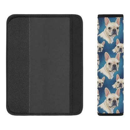 2 Piece White French Bulldog Car Seat Belt Pad Breathable Seat Belt Cushion for Child, Stroller Pushchair High Chair, Easy Install (No Tool) - color: Pattern 759