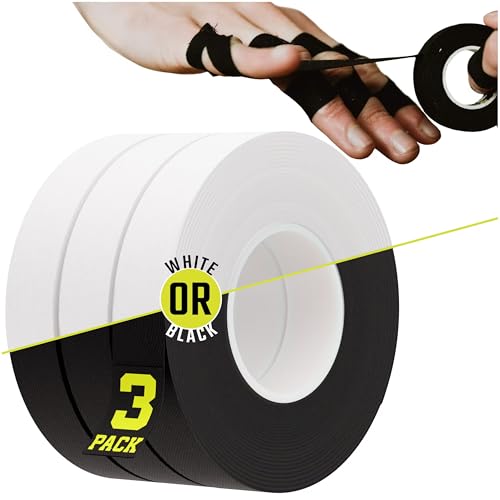 EAGLES Finger Tape 2, 3, 6 or 12 Pack Black or White | Residue Free Skin Friendly Strong Athletic Sports Tapes | 0.5” x 45 Ft for BJJ Jiu Jitsu Grappling MMA Knob Tape Weight (Black, 3 Pack) - color: Black, size: 3 Pack