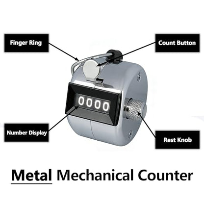 Amble Tally Clicker Counter, Metal Case Mechanical Clicker Digital Handheld Tally Counter with Nylon Lanyard - color: 2-pack