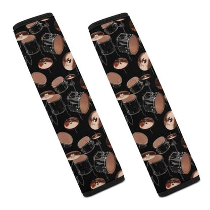 Universal Soft and Comfortable Drum Kit Classical Music Musical Instrument Print Seat Belt Shoulder Pad for Kids, Most Cars, 1 Pair Seat Belt Covers Cushion Anti-Slip Pad - color: Pattern 946