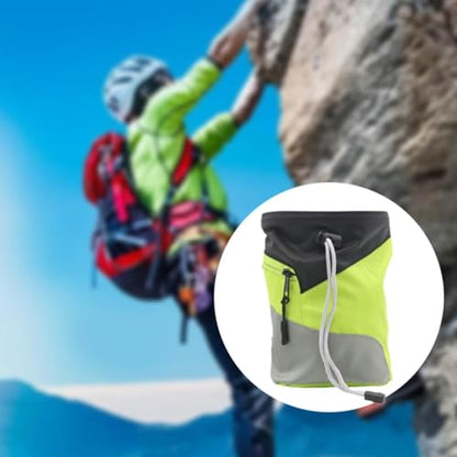 Chalk Bag for Rock Climbing Storage Pouch Practical Wear Resistant Waist Belt Chalk Carrier Bag for Weight Lifting Bouldering - color: Grey Green